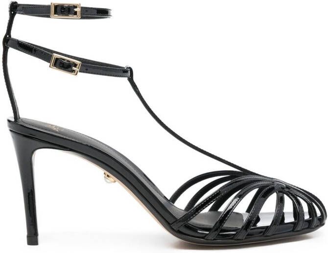 Alevì 90mm buckle-detail open-toe pumps Black