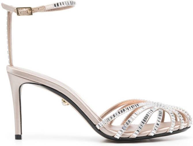 Alevì 90mm embellished caged sandals Neutrals