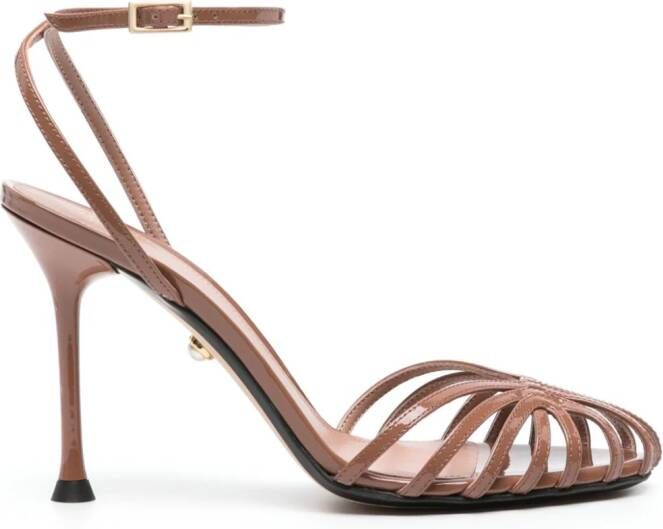 Alevì Ally 95mm caged sandals Brown