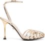 Alevì caged high-heeled stilettos sandals Gold - Thumbnail 1