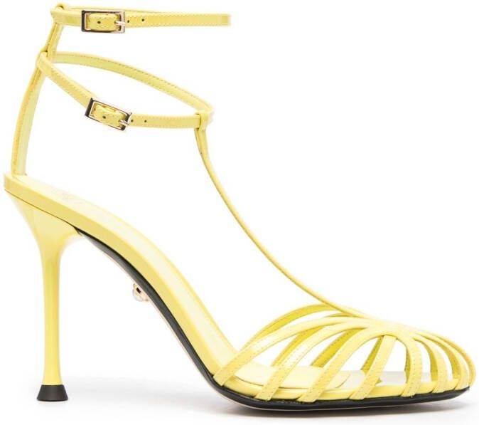 Alevì double ankle-strap 110mm sandals Yellow