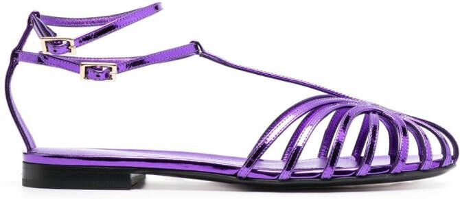 Alevì Elena almond-toe caged sandals Purple
