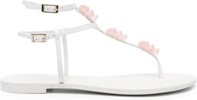Alevì Jelly leather flat sandals White