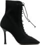 Alevì Love ribbed-knit ankle boots Black - Thumbnail 1