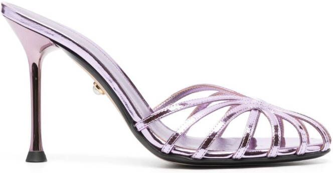 Alevì metallic-finish slip-on mules Purple