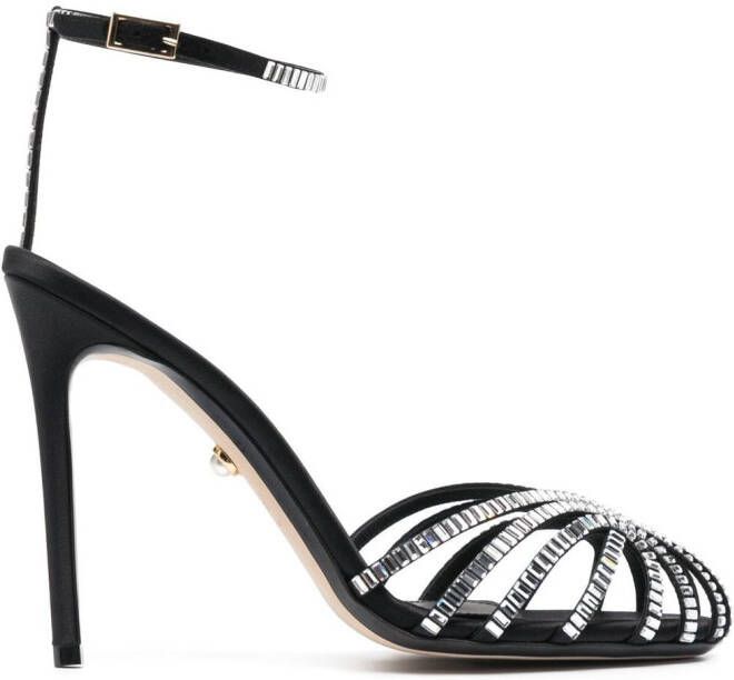 Alevì Penelope 120mm crystal-embellished sandals Black