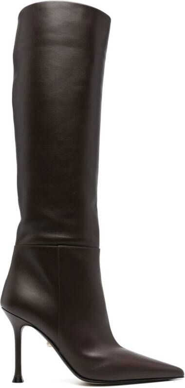 Alevì pointed-toe 100mm knee-boots Brown