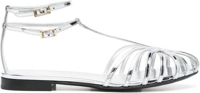 Alevì strappy cut-out leather sandals Silver