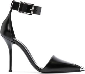 Alexander McQueen 105mm metallic toe-cap detail pumps Black