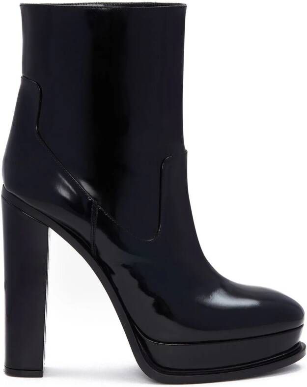 Alexander McQueen 120mm leather ankle boots Black