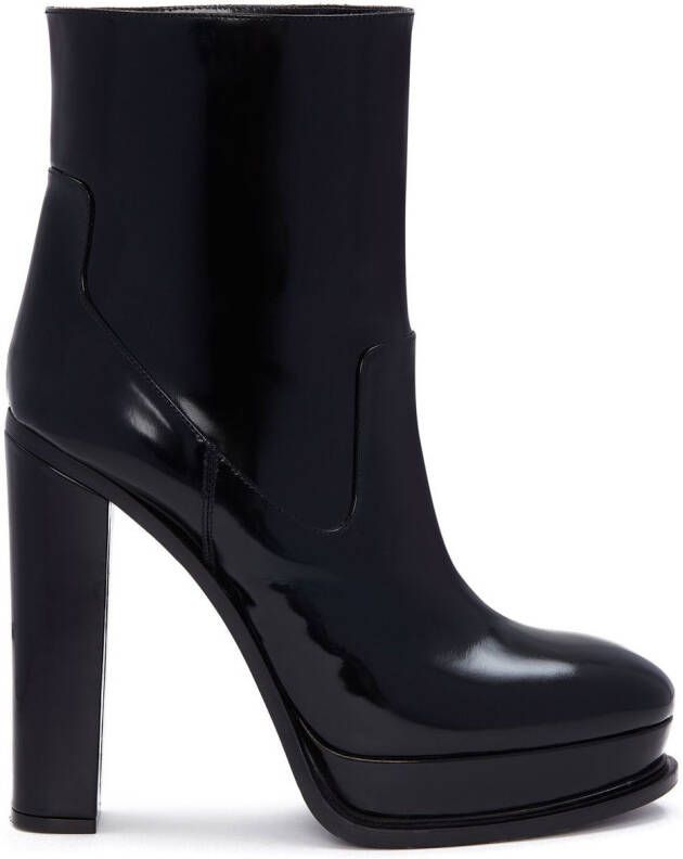 Alexander McQueen 120mm leather ankle boots Black