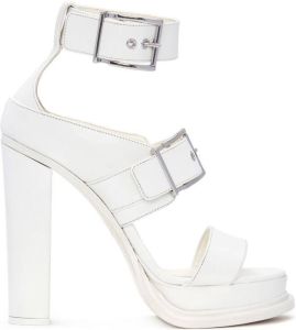 Alexander McQueen 120mm leather platform sandals White