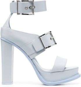 Alexander McQueen 120mm open-toe leather sandals Blue