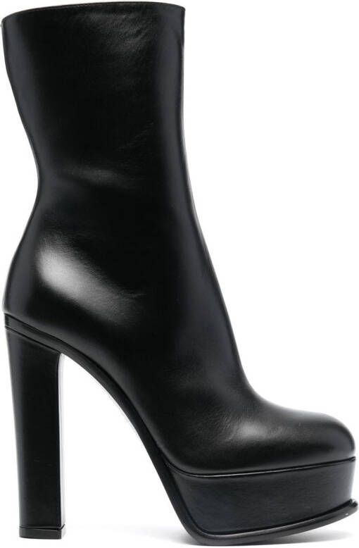 Alexander McQueen 130mm platform leather boots Black