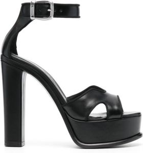 Alexander McQueen 140mm open-toe heeled pumps Black