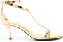 Alexander McQueen 90mm T-bar leather sandals Gold - Thumbnail 1