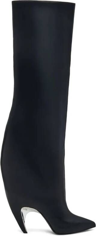 Alexander McQueen 95mm Armadillo thigh-high leather boots Black