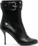 Alexander McQueen buckle-detail 90mm leather boots Black - Thumbnail 1