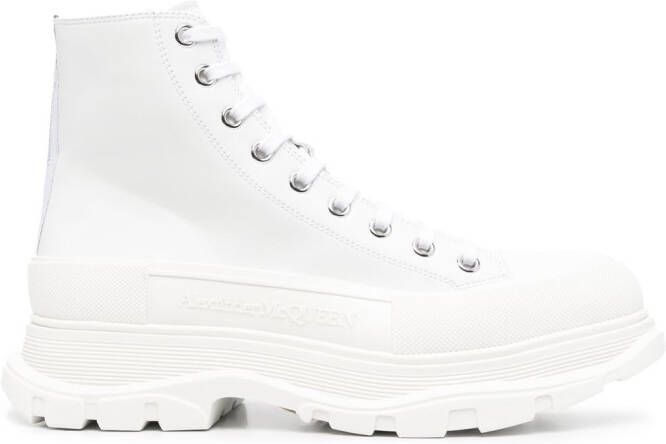 Alexander McQueen ankle lace-up fastening boots White
