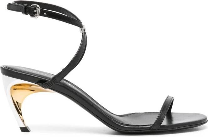 Alexander McQueen Armadillo 65mm leather sandals Black