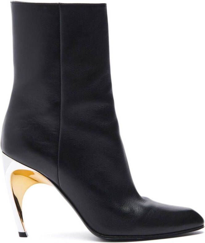 Alexander McQueen Armadillo 95mm leather ankle boots Black
