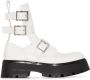 Alexander McQueen buckle-fastened caged boots White - Thumbnail 1