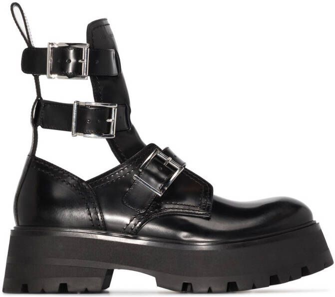 Alexander McQueen buckled ankle boots Black
