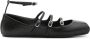 Alexander McQueen buckled-straps leather ballerina shoes Black - Thumbnail 1