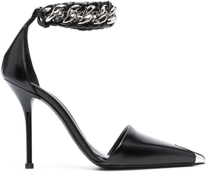 Alexander McQueen Punk Pumps Leather Black Silver