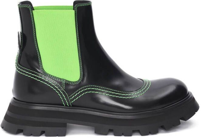 Alexander McQueen contrast-panel chelsea boots Black