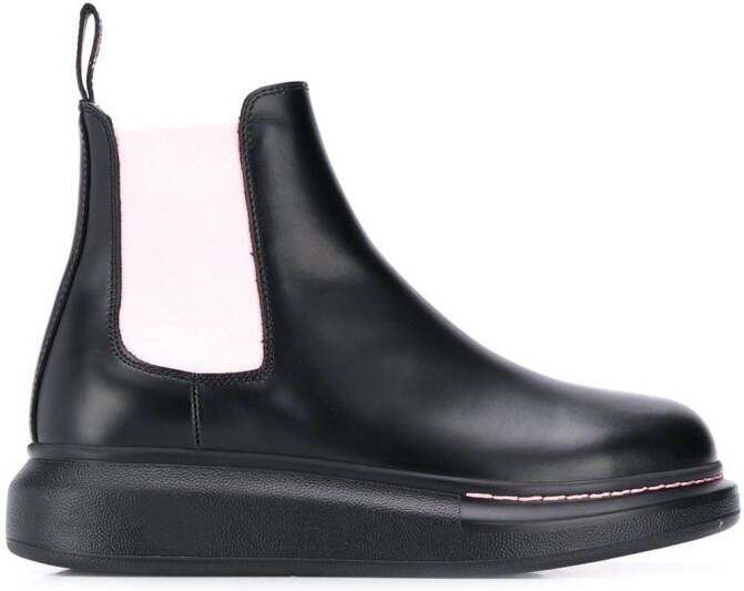 Alexander McQueen contrast panels chelsea boots Black