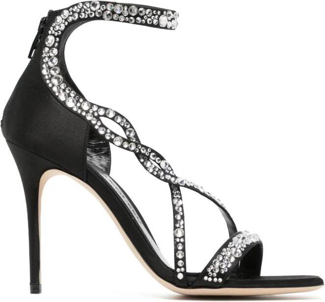 Alexander McQueen crystal-embellished heeled sandals Black