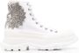 Alexander McQueen crystal-embellished lace-up boots White - Thumbnail 1