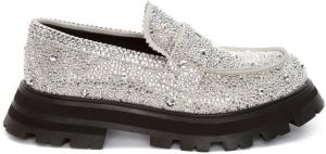Alexander McQueen crystal-embellished loafers Silver