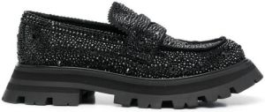 Alexander McQueen crystal-embellished slip-on loafers Black