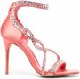 Alexander McQueen crystal-embellished wrap sandals Pink - Thumbnail 1