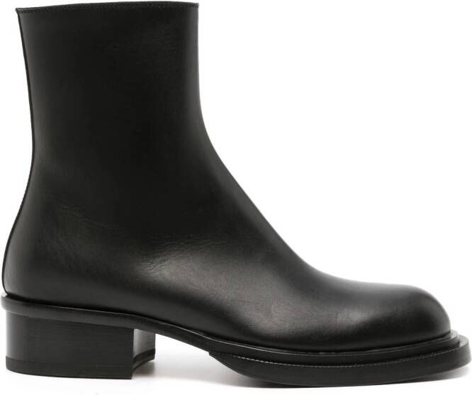 Alexander McQueen Cuban Stack leather boots Black