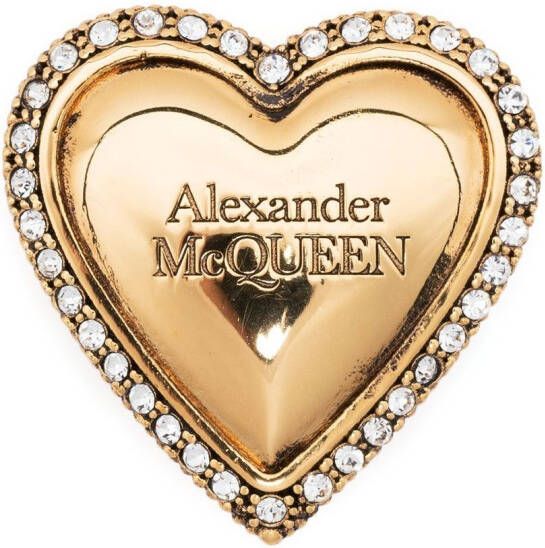 Alexander McQueen debossed-logo lace lock Gold