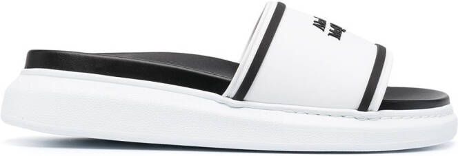 Alexander McQueen logo-debossed slides White