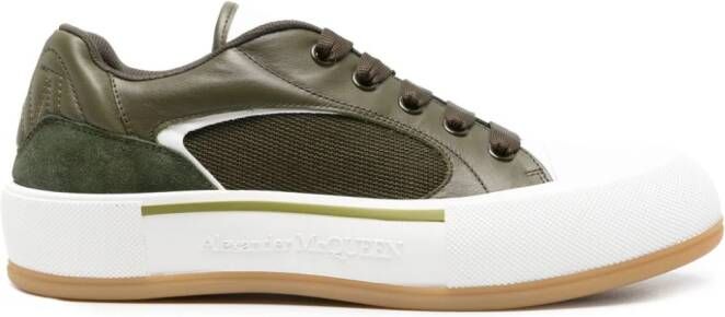 Alexander McQueen Deck Plimsoll leather sneakers Green