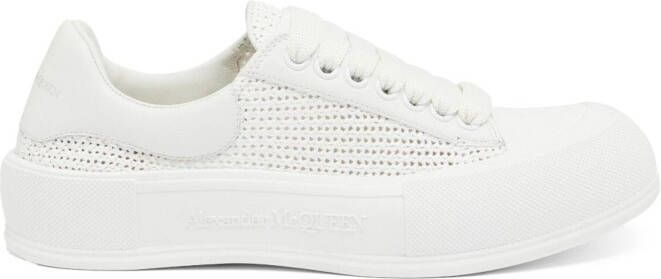 Alexander McQueen Deck Plimsoll raffia sneakers White