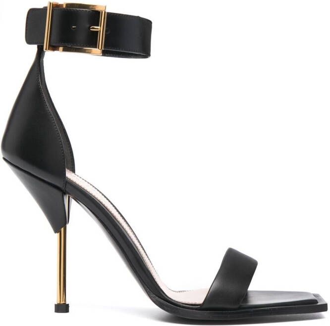 Alexander McQueen double-strap leather sandals Black
