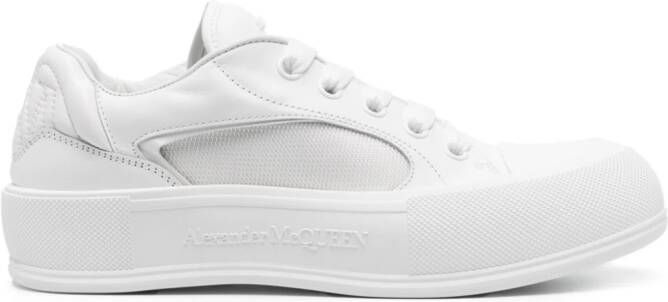 Alexander McQueen embossed-logo leather sneakers White