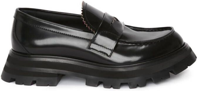 Alexander McQueen embroidered-logo detail loafers Black