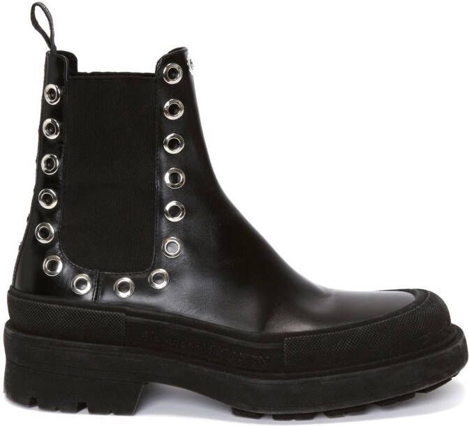 Alexander McQueen eyelet-detail Chelsea boots Black