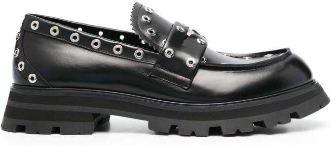 Alexander McQueen eyelet-embellished chunky loafers Black