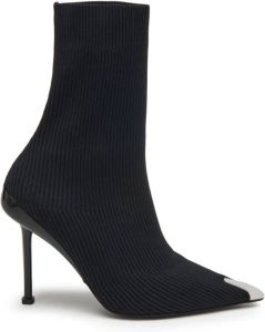 Alexander McQueen Slash Knit 90mm ankle boots Black