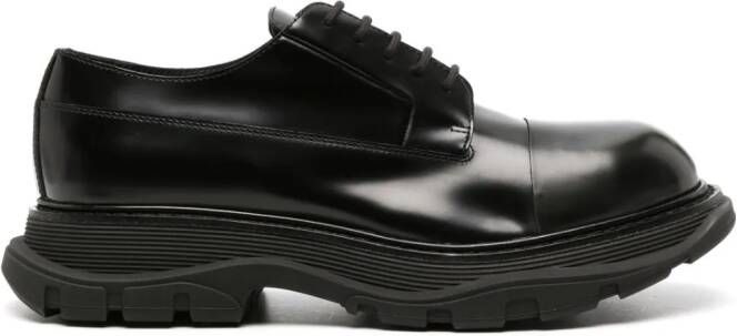 Alexander McQueen faded leather Derby shoes Black