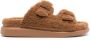 Alexander McQueen fleece-texture buckle-fastening sandals Brown - Thumbnail 1