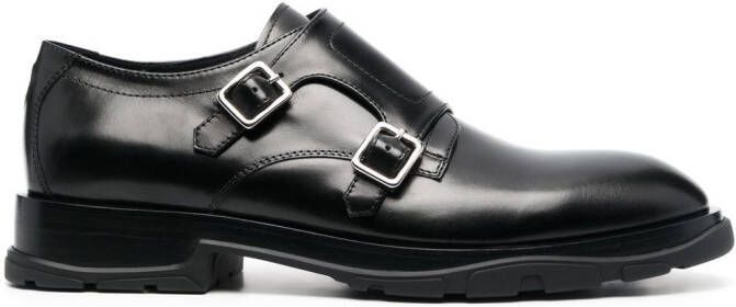 Alexander McQueen front-buckle-fastening monk shoes Black